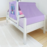 YO27 WP : Kids Beds Twin Toddler Bed with Tent, Panel, White