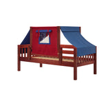 YO44 CS : Kids Beds Twin Toddler Bed with Tent, Slat, Chestnut
