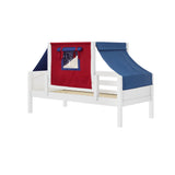 YO44 WP : Kids Beds Twin Toddler Bed with Tent, Panel, White