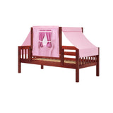 YO64 CS : Kids Beds Twin Toddler Bed with Tent, Slat, Chestnut