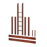 1531-003 : Component High Loft Leg Kit w/ Straight Ladder - Twin XL, Chestnut