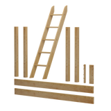 1534-001 : Component High Loft Angle Ladder Kit w/ XL long cross member, Natural
