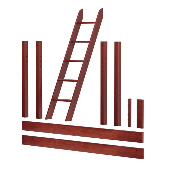 1534-003 : Component High Loft Angle Ladder Kit w/ XL long cross member, Chestnut