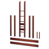 1571-003 : Component Ultra High Loft Straight Ladder Kit w/ 2 XL long cross member, Chestnut