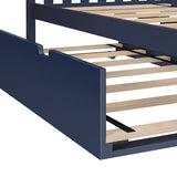 175261-131 : Component Trundle Bed w/ 7 pcs Slat Roll and Rubber Castors, Blue