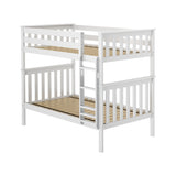 177201-002 : Bunk Beds Twin over Twin Slat Bunk w/ Straight Ladder incl. Slat Rolls, White