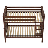 177201-005 : Bunk Beds Twin over Twin Slat Bunk w/ Straight Ladder incl. Slat Rolls, Espresso