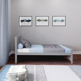 177210-121 : Single Beds Twin Bed w/ Slat HB & Foot Panel incl. Slat Roll, Grey