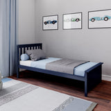 177210-131 : Single Beds Twin Bed w/ Slat HB & Foot Panel incl. Slat Roll, Blue