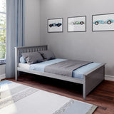 177211-121 : Single Beds Full Bed w/ Slat HB & Foot Panel incl. Slat Roll, Grey
