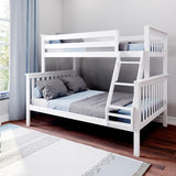 177231-002 : Bunk Beds Twin over Full Slat Bunk w/ Angle Ladder incl. Slat Rolls, White