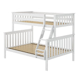 177231-002 : Bunk Beds Twin over Full Slat Bunk w/ Angle Ladder incl. Slat Rolls, White