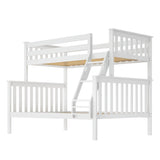 177231-002 : Bunk Beds Twin over Full Slat Bunk w/ Angle Ladder incl. Slat Rolls, White