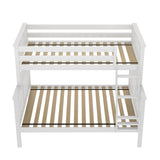 177231-002 : Bunk Beds Twin over Full Slat Bunk w/ Angle Ladder incl. Slat Rolls, White