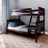 177231-005 : Bunk Beds Twin over Full Slat Bunk w/ Angle Ladder incl. Slat Rolls, Espresso