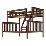 177231-005 : Bunk Beds Twin over Full Slat Bunk w/ Angle Ladder incl. Slat Rolls, Espresso