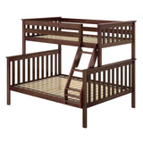 177231-005 : Bunk Beds Twin over Full Slat Bunk w/ Angle Ladder incl. Slat Rolls, Espresso