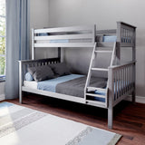 177231-121 : Bunk Beds Twin over Full Slat Bunk w/ Angle Ladder incl. Slat Rolls, Grey