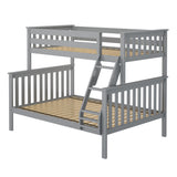 177231-121 : Bunk Beds Twin over Full Slat Bunk w/ Angle Ladder incl. Slat Rolls, Grey