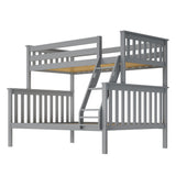 177231-121 : Bunk Beds Twin over Full Slat Bunk w/ Angle Ladder incl. Slat Rolls, Grey