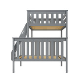 177231-121 : Bunk Beds Twin over Full Slat Bunk w/ Angle Ladder incl. Slat Rolls, Grey