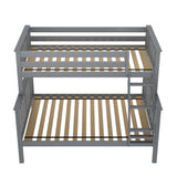 177231-121 : Bunk Beds Twin over Full Slat Bunk w/ Angle Ladder incl. Slat Rolls, Grey