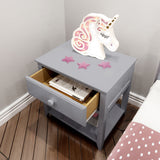180001-121 : Furniture Nightstand with Drawer and Shelf, Grey