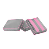 3740-077 : Accessories Back Pillows (set of 3), Hot Pink + Grey