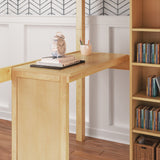BULKY4 NS : Storage & Study Loft Beds Full High Loft w/ ladder on end, Corner desk, 15" High Bookcase, 37.5" High Bookcase, Slat, Natural