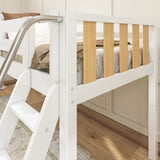 EASY RIDER MWS : Play Loft Beds Modern Twin Low Loft Bed with Angled Ladder on Front