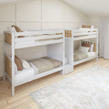EXCELLENT MWS : Multiple Bunk Beds Modern Twin High Quadruple Bunk Bed with Stairs