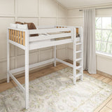 GRAND MWS : Standard Loft Beds Modern Full High Loft Bed with Straight Ladder on Front