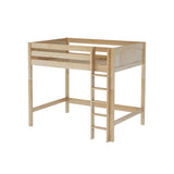 GRAND NP : Standard Loft Beds Full High Loft Bed with Straight Ladder on Front, Panel, Natural