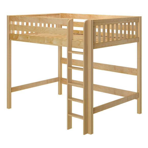 GRAND XL NS : Standard Loft Beds Full XL High Loft Bed with Straight Ladder on Front, Slat, Natural