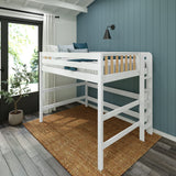 HEAVY XL MWS : Standard Loft Beds Modern Queen High Loft Bed with Straight Ladder on End