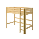 JIBJAB XL NS : Standard Loft Beds Twin XL High Loft Bed with Straight Ladder on Front, Slat, Natural