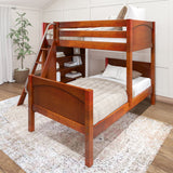 MASH CP : Staggered Bunk Beds L-shaped/Parallel Bunk w/Angle Ladder, Panel, Chestnut