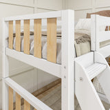 TRINITARIAN XL MWS : Multiple Bunk Beds Modern Twin XL over Queen + Twin XL High Corner Loft Bunk with Angled Ladders